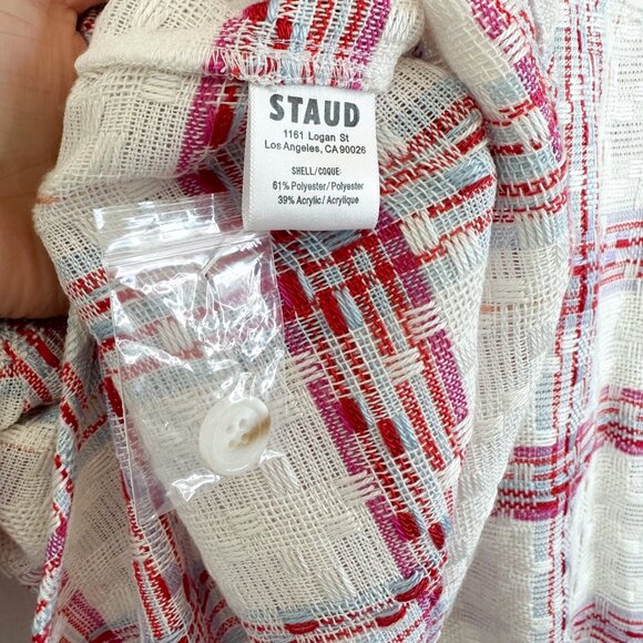Staud | NWT Bassetti Oversized Shirt Jacket Tea Towel Top M/L $395 - Picture 7 of 7